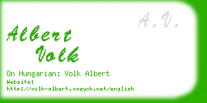 albert volk business card